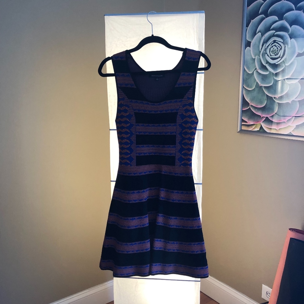 Cute Orange/Blue Mini Dress